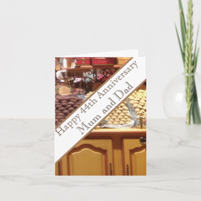 44:e Bröllop-årsdagen redigerbar Kort (Framsida)