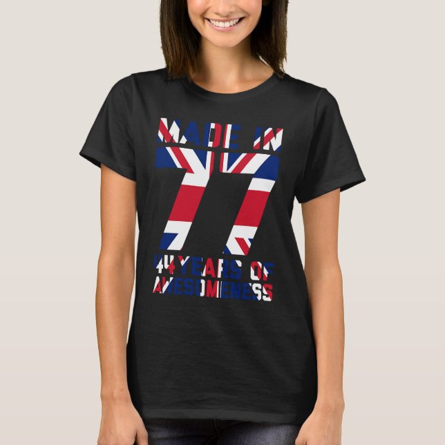 44:e födelsedag Brittiska Manar Kvinnor 44 Ålder 1 T Shirt (Framsida)