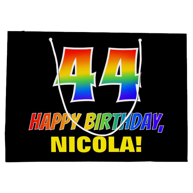 44:e födelsedag: fetstil, Roligt, enkel, regnbåge  (Baksidan)