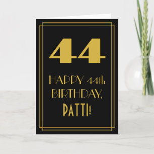 44:e födelsedagen ~ Art Deco Inspired Titta "44" & Kort