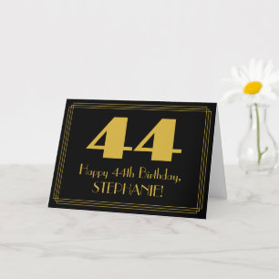 44:e födelsedagen: Art Deco Inspired Titta "44" oc Kort