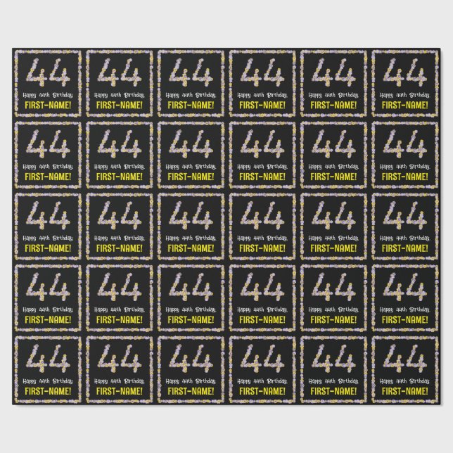 44:e födelsedagen: Blommigt Flowers Number, eget n Presentpapper (Seam)