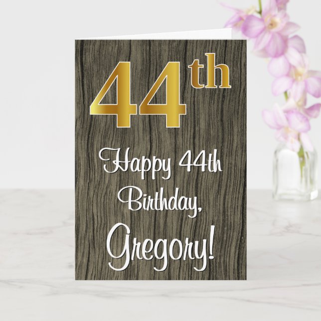 44:e födelsedagen: Elegant Faux Guld look #, Faux  Kort (Orkide)