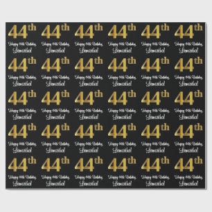44:e födelsedagen: Elegant Luxurious Faux Guld Tit Presentpapper