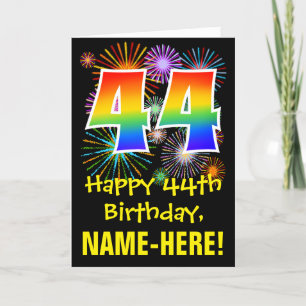 44:e födelsedagen: Roligt Fireworks Mönster + Rain Kort