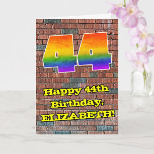 44:e födelsedagen: Roligt Graffiti-Inspired Rainbo Kort