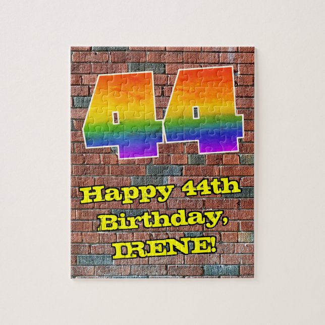 44:e födelsedagen: Roligt Graffiti-Inspired Rainbo Pussel (Vertikal)