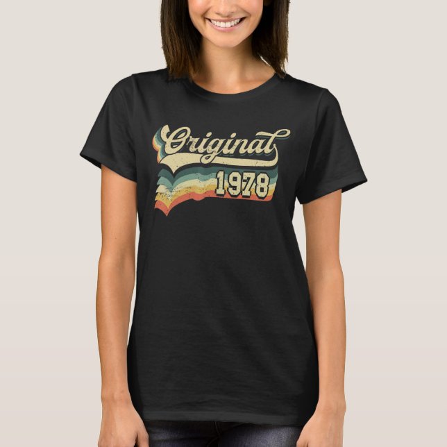 44:e födelsedagen Ursprunglig Retro Manar Kvinnor  T Shirt (Framsida)