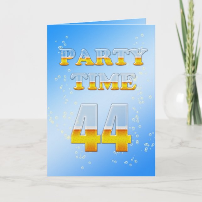 44:e födelsedagsfest inbjudan med öl (Framsida)