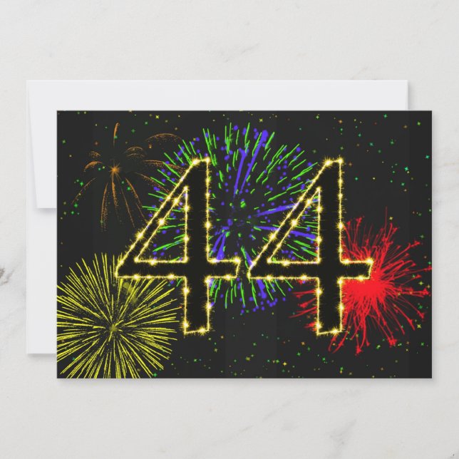 44:e födelsedagsfestens inbjudan (Framsida)