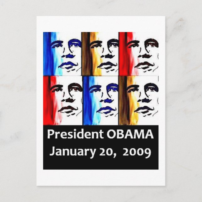 44:E HISTORISKA PRESIDENT BARACK OBAMA INAUGURATIO VYKORT (Framsida)