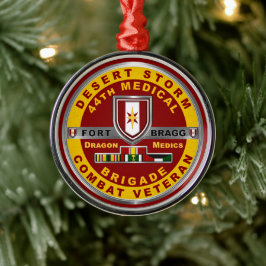 44:e medicinska brigaden öknen Storm Veteran Julgransprydnad Metall