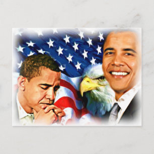 44:e och 45:e presidenten Barack Obama_ Vykort