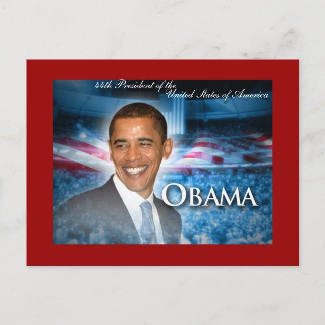 44:e presidenten OBAMA Vykort (Framsida)