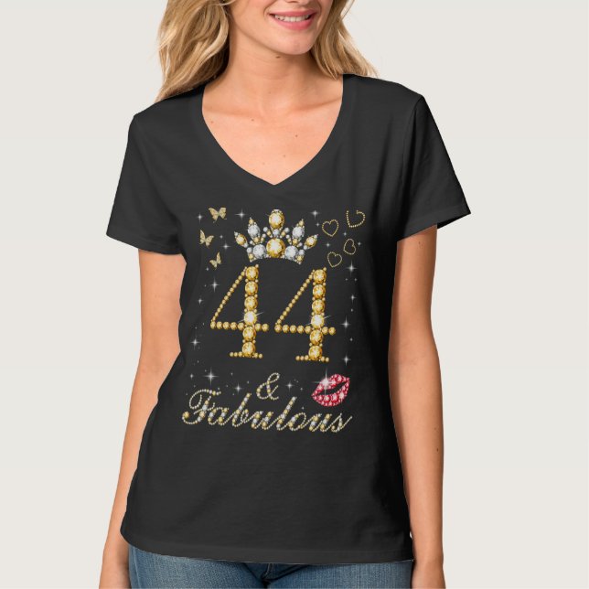 44 & Fabulous 44:e födelsedagen 44 år gammal och F T Shirt (Framsida)