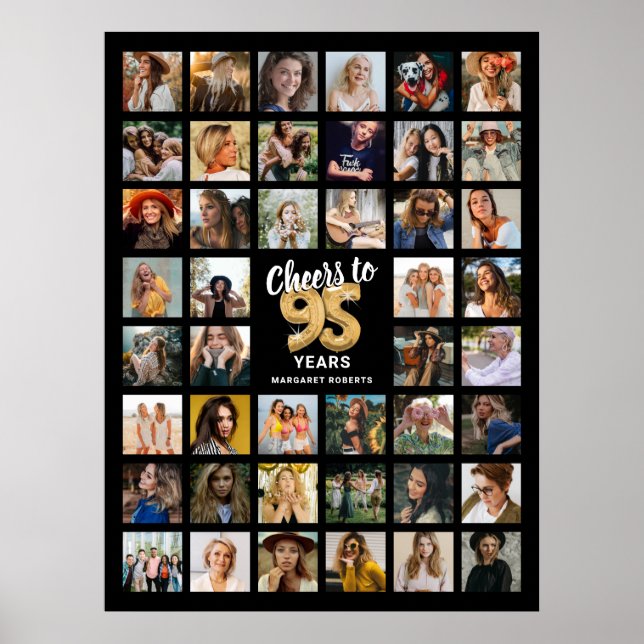 44 Fotokollage 95-årsdag Poster (Framsidan)