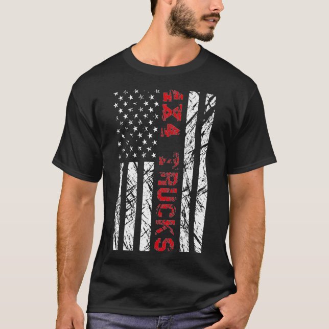 44 Lastbilar American Flagga Premium T Shirt (Framsida)