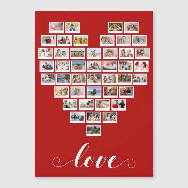 44 Photo Collage Camera Film Heart Magnetic Card (Framsida)