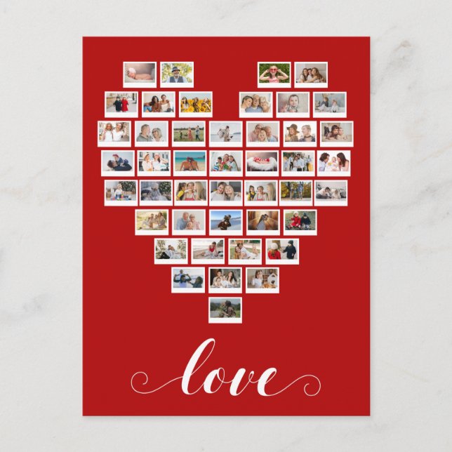 44 Photo Collage Kärlek Instant Camera Film Heart Vykort (Framsida)