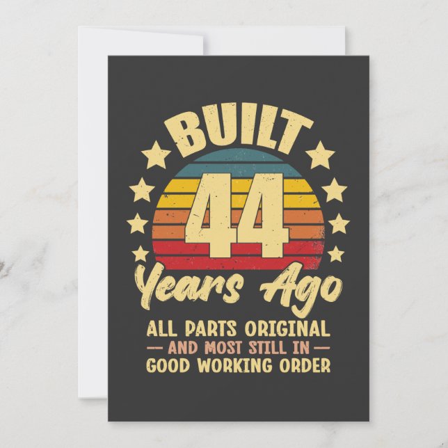 44 Years Ago All Parts Original 44th Birthday  Kort (Framsida)