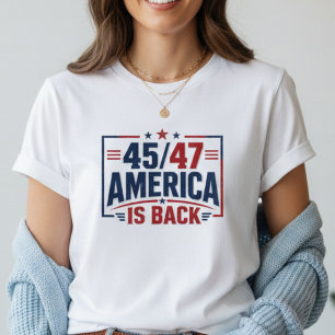45-47 America Is Back Damernas Patriotiska T Shirt