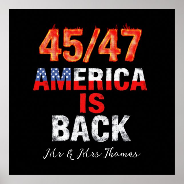 45/47 Amerika är Back Show Ditt amerikanska Pride Poster (Framsidan)