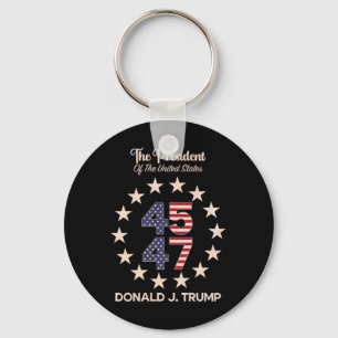 45 47 Donald Trump 2024 American Flagga (på Byck) Nyckelring