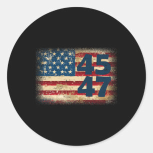 45 47 Donald Trump 2024 American Flagga Runt Klistermärke