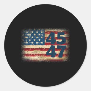 45 47 Donald Trump 2025 American Flagga Runt Klistermärke