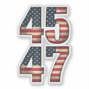 45 47 Donald Trump 2025 American USA flagga Klistermärken