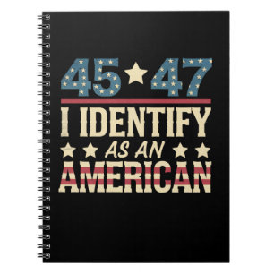 45 47 Jag identifierar mig som en amerikansk flagg Anteckningsbok