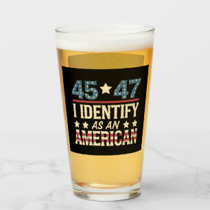 45 47 Jag identifierar mig som en amerikansk flagg Glaskopp