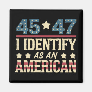 45 47 Jag identifierar mig som en amerikansk flagg Magnet
