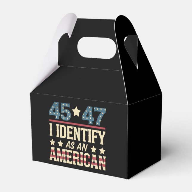 45 47 Jag identifierar mig som en amerikansk flagg Presentaskar (Framsidan Sidan)