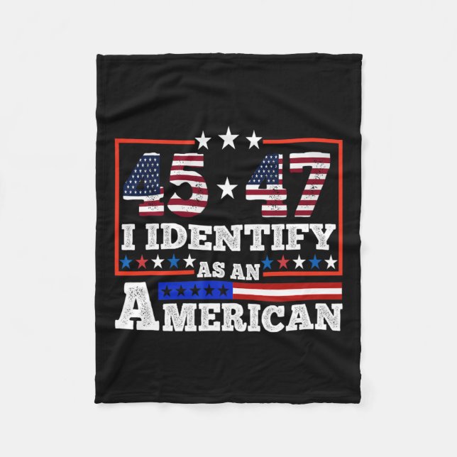 45 47 Jag identifierar mig som en amerikansk trend Fleecefilt (Framsidan)
