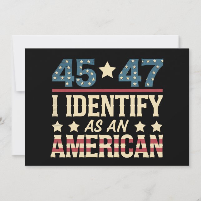 45 47 Jag identifierar mig som en amerikansk Vinta Inbjudningar (Framsida)