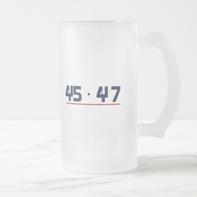 45 47 Klassiker Navy Röd Tvåsidig Frostat Ölglas (Höger)