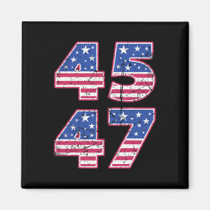 45 47 Patriotisk President Trump Två Gånger I Ett Magnet