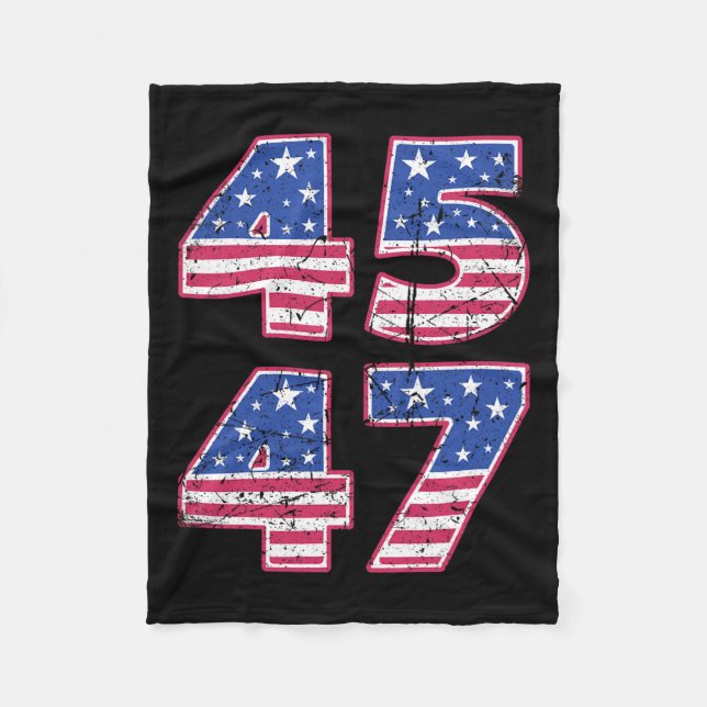 45 47 Patriotisk president Trump två gånger under  Fleecefilt (Framsidan)