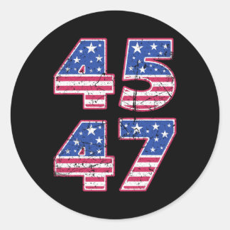 45 47 Patriotisk president Trump två gånger under Runt Klistermärke