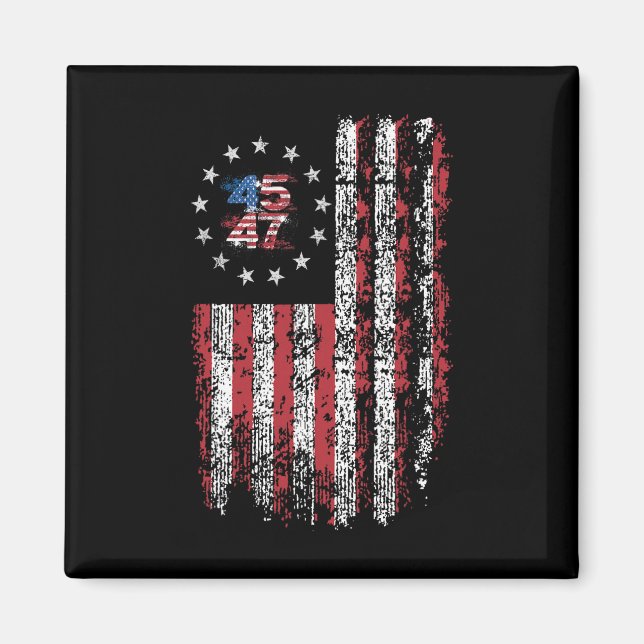 45 47 President 47 American Flagga Donald Magnet (Framsidan)