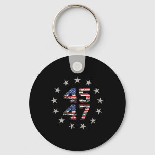 45 47 Trump 2024 American Flagga (on Back) 1 Nyckelring