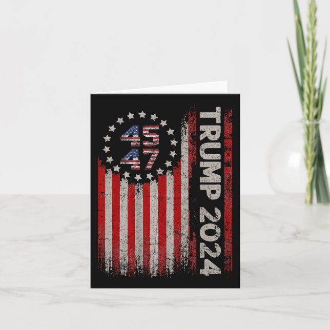 45 47 Trump 2024 Amerikansk Flagga  Kort (Framsida)
