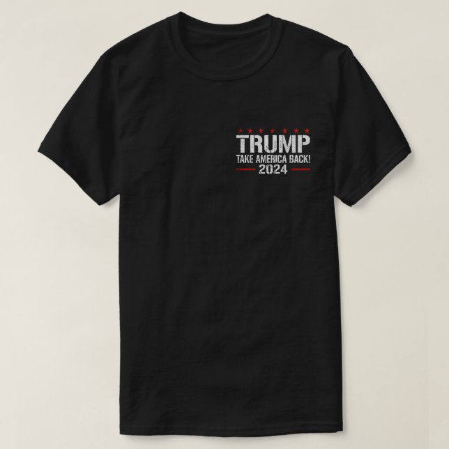 45 47 Trump 2024 Amerikansk Flagga Stöd för trumps T Shirt (Design framsida)