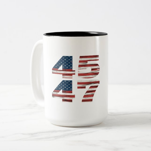 **45 47 Trump 2024* Två-Tonad Mugg (Framsida vänster)