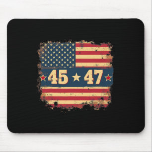 45 47 Trump President Vintage American Flagga Musmatta