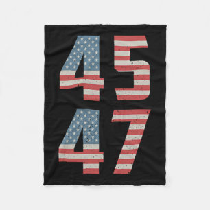45 47 Trump Vintage Retro USA flagga 2024 Presiden Fleecefilt