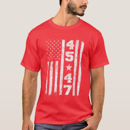 45 47 Trump Vintage USA flagga 2024 President 47:e T Shirt