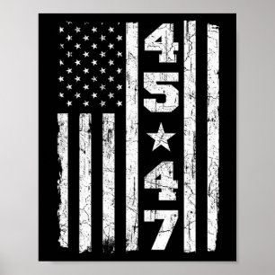 45 47 Trump Vintage USA flagga 2024 President Elec Poster