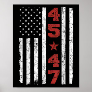 45 47 Trump Vintage USA flagga 2025 President Elec Poster